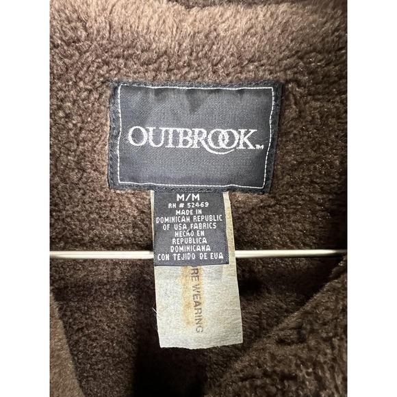 Outbrook Jacket Womens Medium Brown Sherpa Fleece Button Front Bear Forest Print - Picture 3 of 6